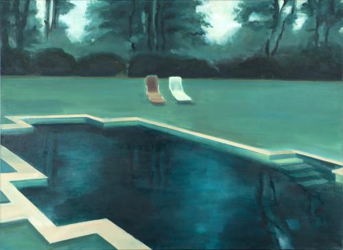 Moni K. Huber, Pool abends, 2004, Öl auf Leinwand, 140 x 190 cm, Foto: Rudi Froese Photography