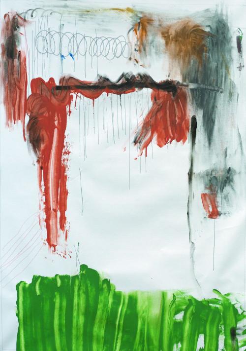 Oleg Ustinov Untitled mixed media on canvas 82 x 117 cm