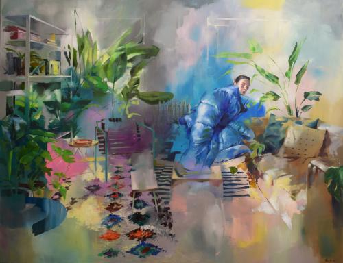 SzolnokiSzabolcs The collector 140x180cm acrilyc and oil on canvas 2022