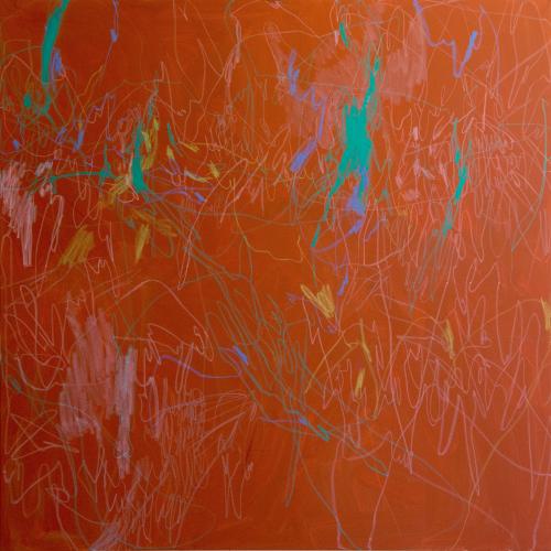 kopova 4AM 150x150Landscape acrylic and oil pastel on canvas 2021 Marek Madl