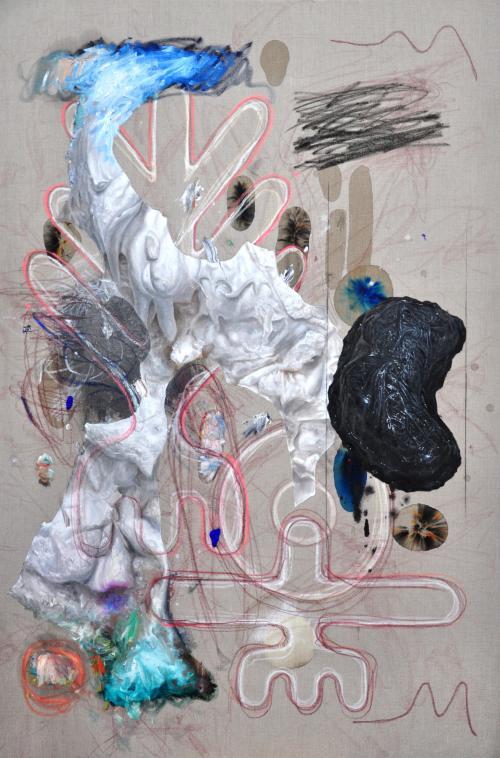 Landscape with hydrothermal vents 180x120cm