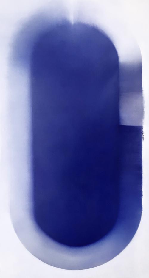 Josefy Reservoir acrylic and oil on canvas 145x80cm 2022